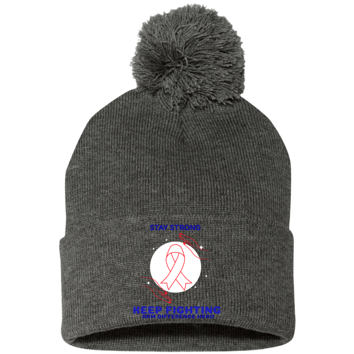 SP15 Embroidered Pom Pom Knit Cap