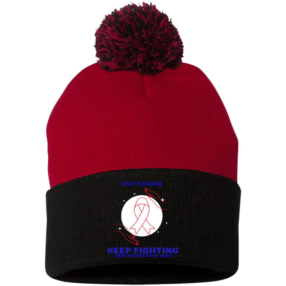 SP15 Embroidered Pom Pom Knit Cap