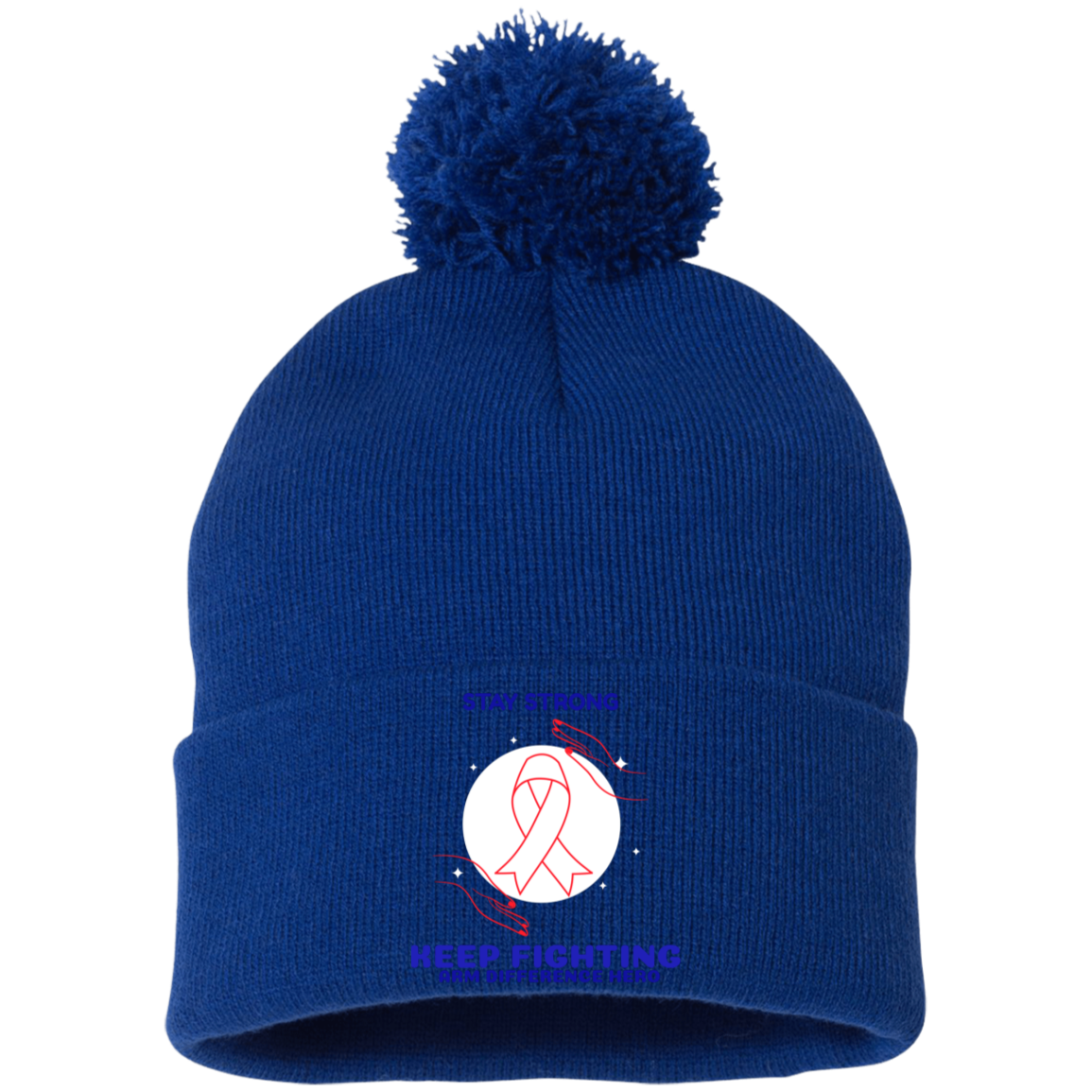 SP15 Embroidered Pom Pom Knit Cap