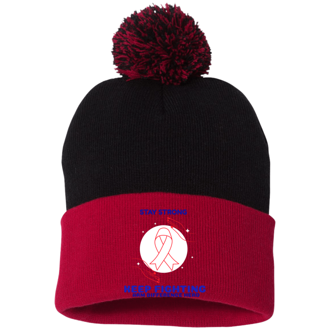 SP15 Embroidered Pom Pom Knit Cap
