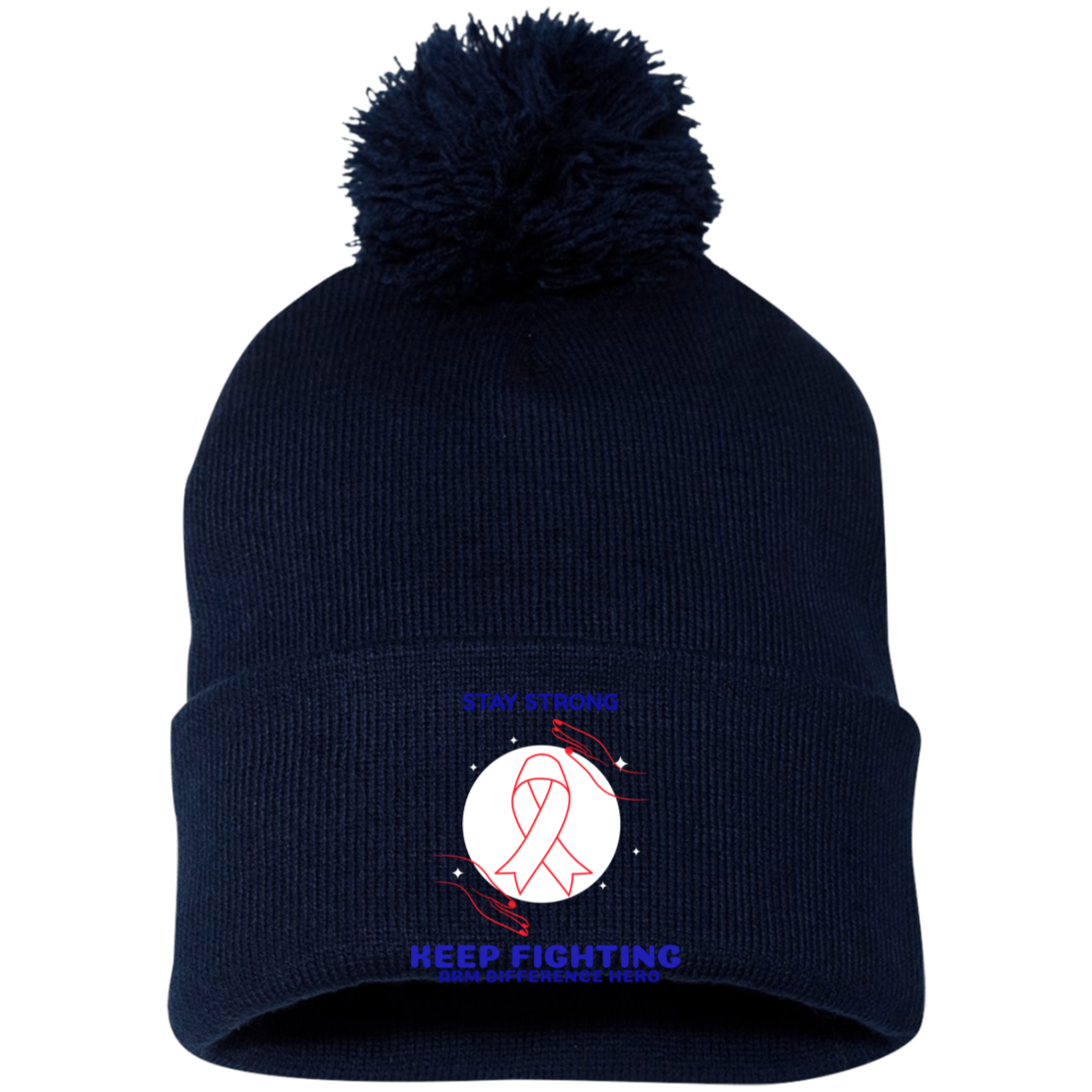SP15 Embroidered Pom Pom Knit Cap