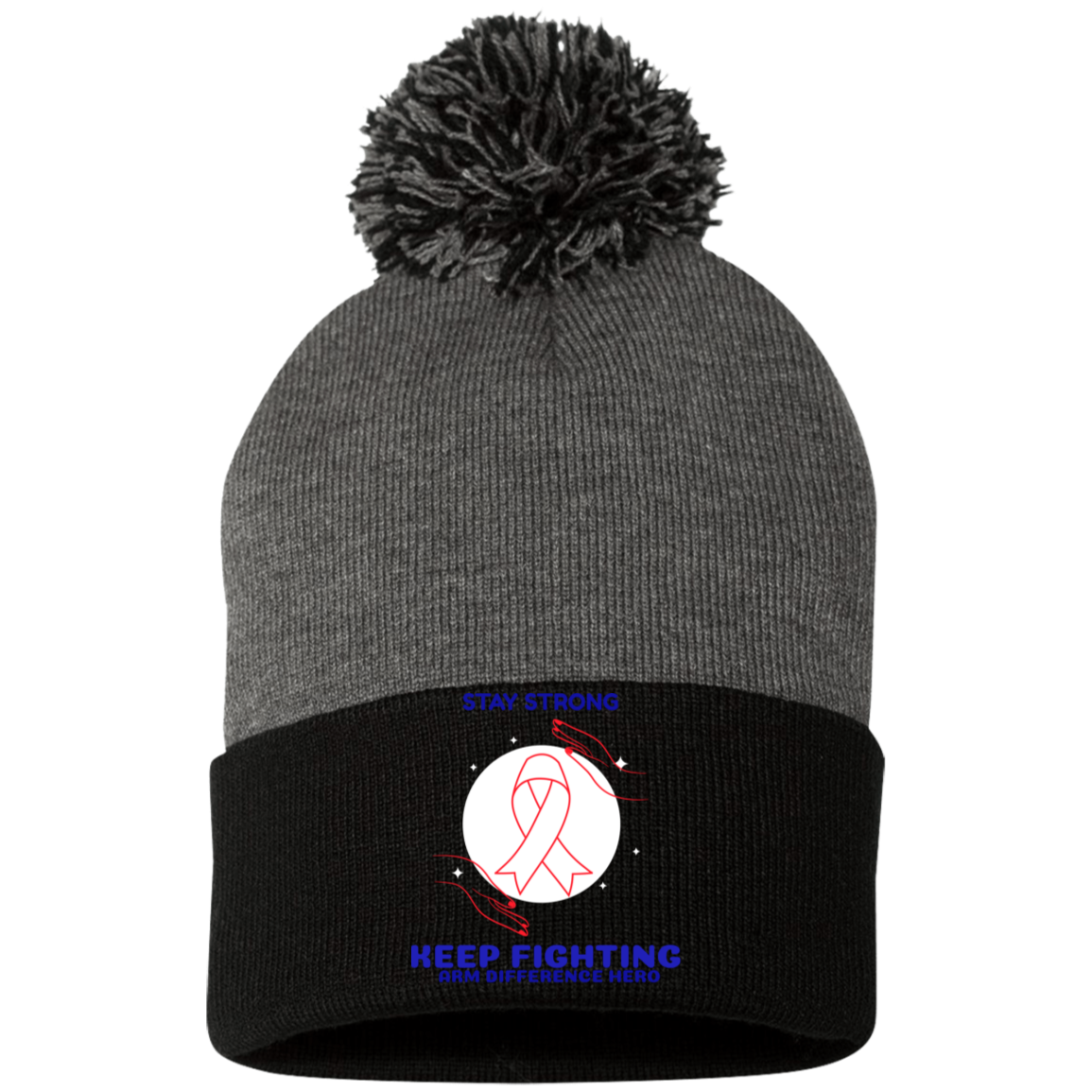 SP15 Embroidered Pom Pom Knit Cap