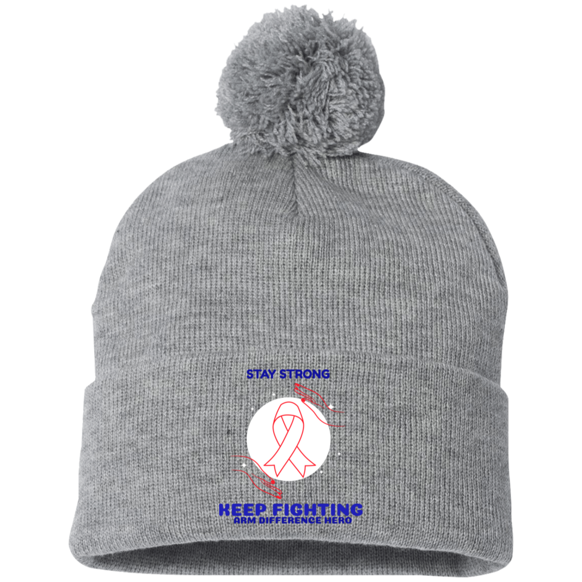 SP15 Embroidered Pom Pom Knit Cap