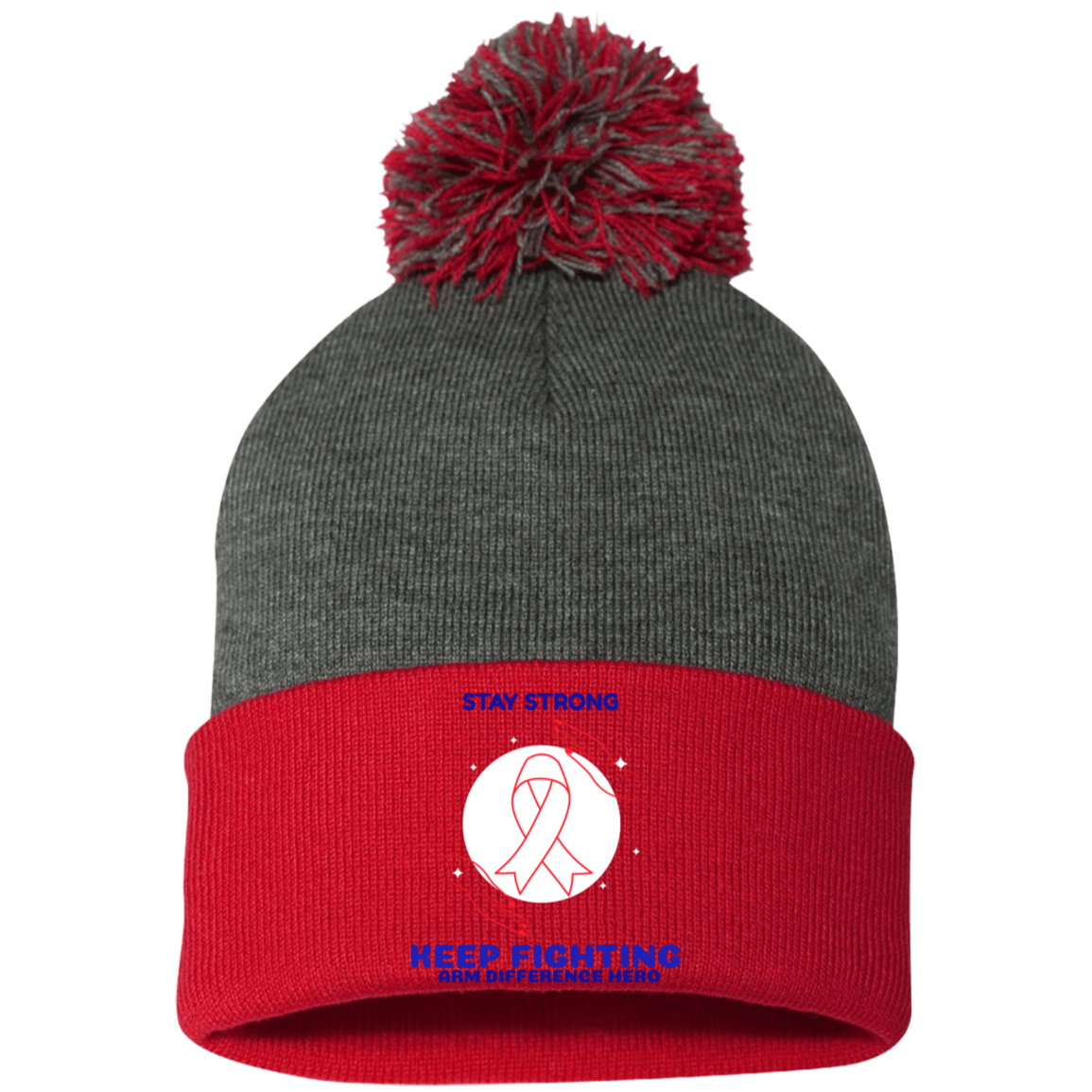 SP15 Embroidered Pom Pom Knit Cap
