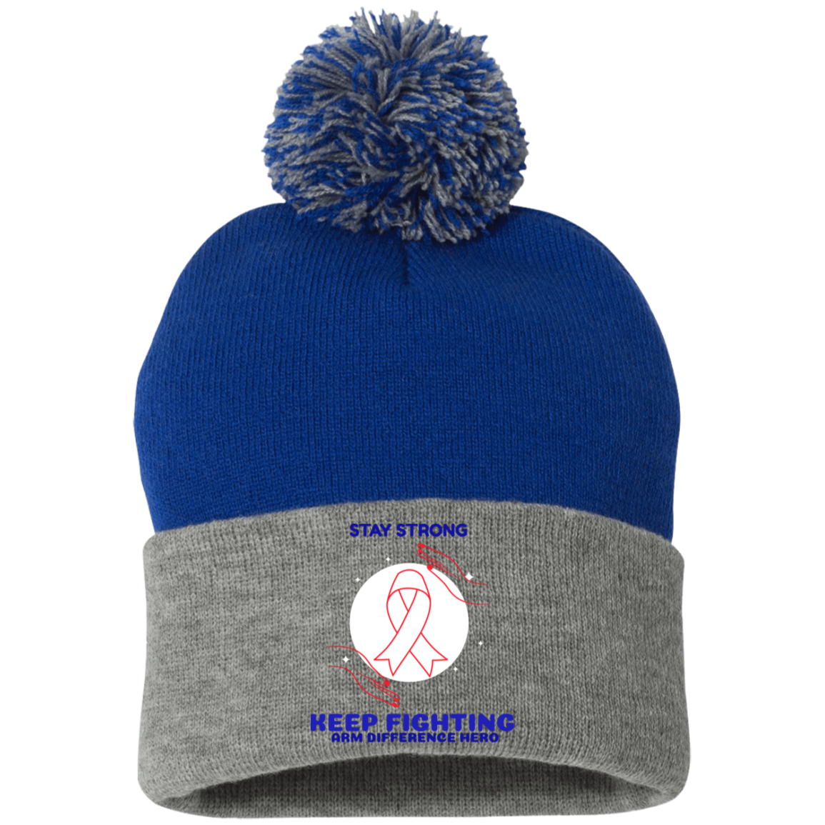SP15 Embroidered Pom Pom Knit Cap